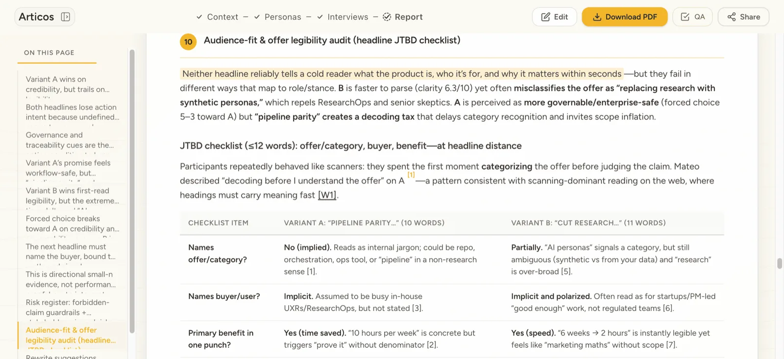 Report opener with specific framing, no generic AI clichés