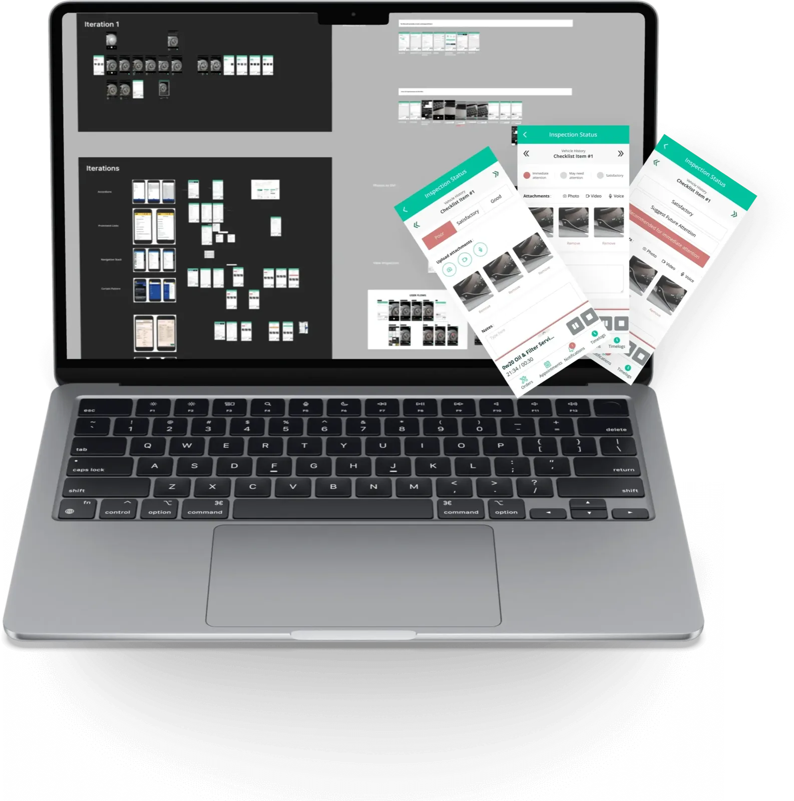 Figma file with DVI flow iterations and variations
