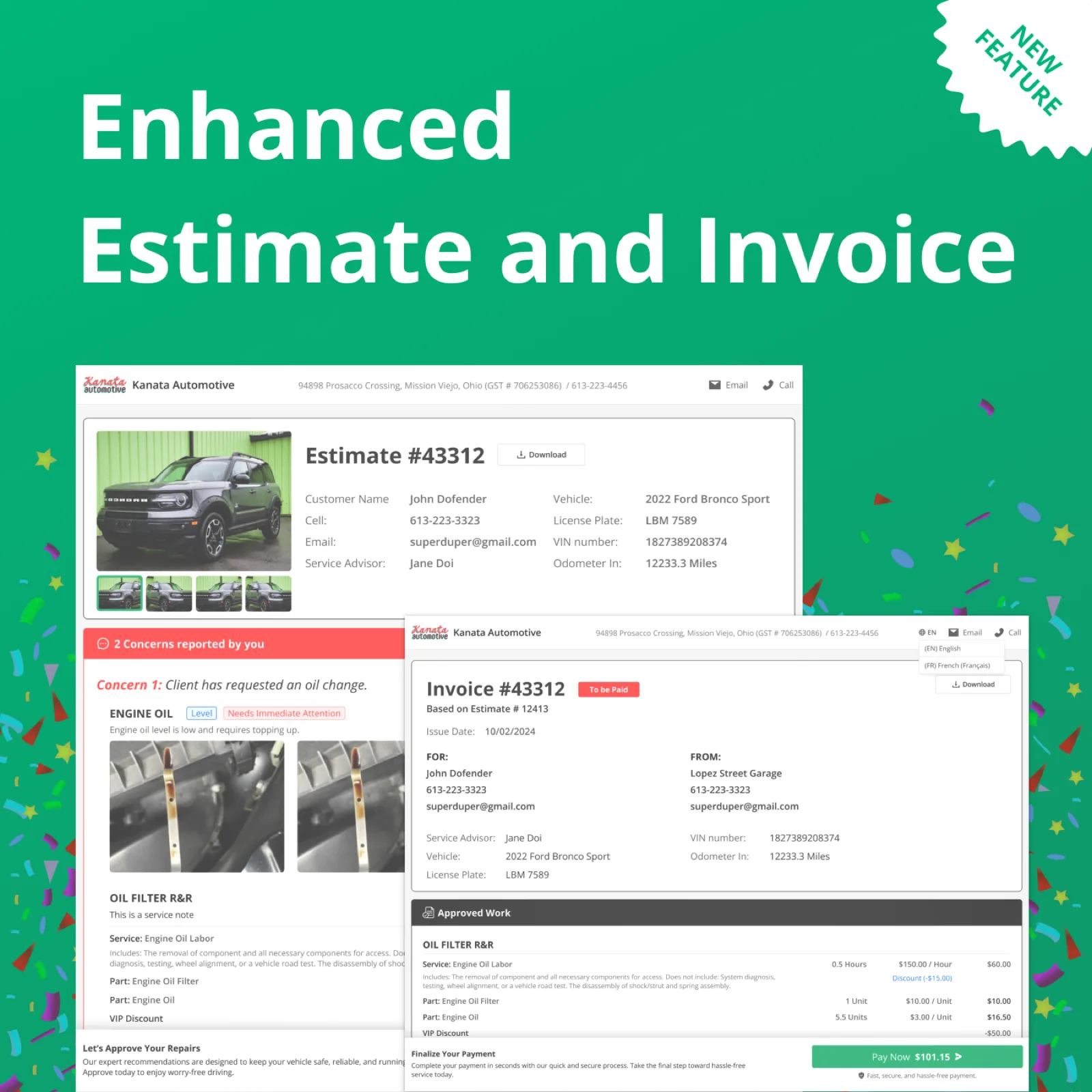 Redesigned Estimate and Invoice feature announcement