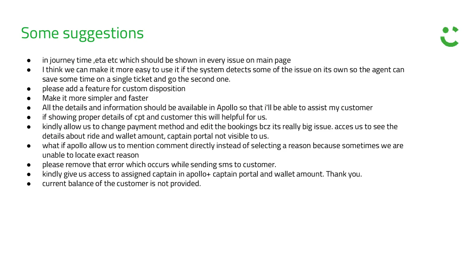 Usability issue identified in the agent workflow